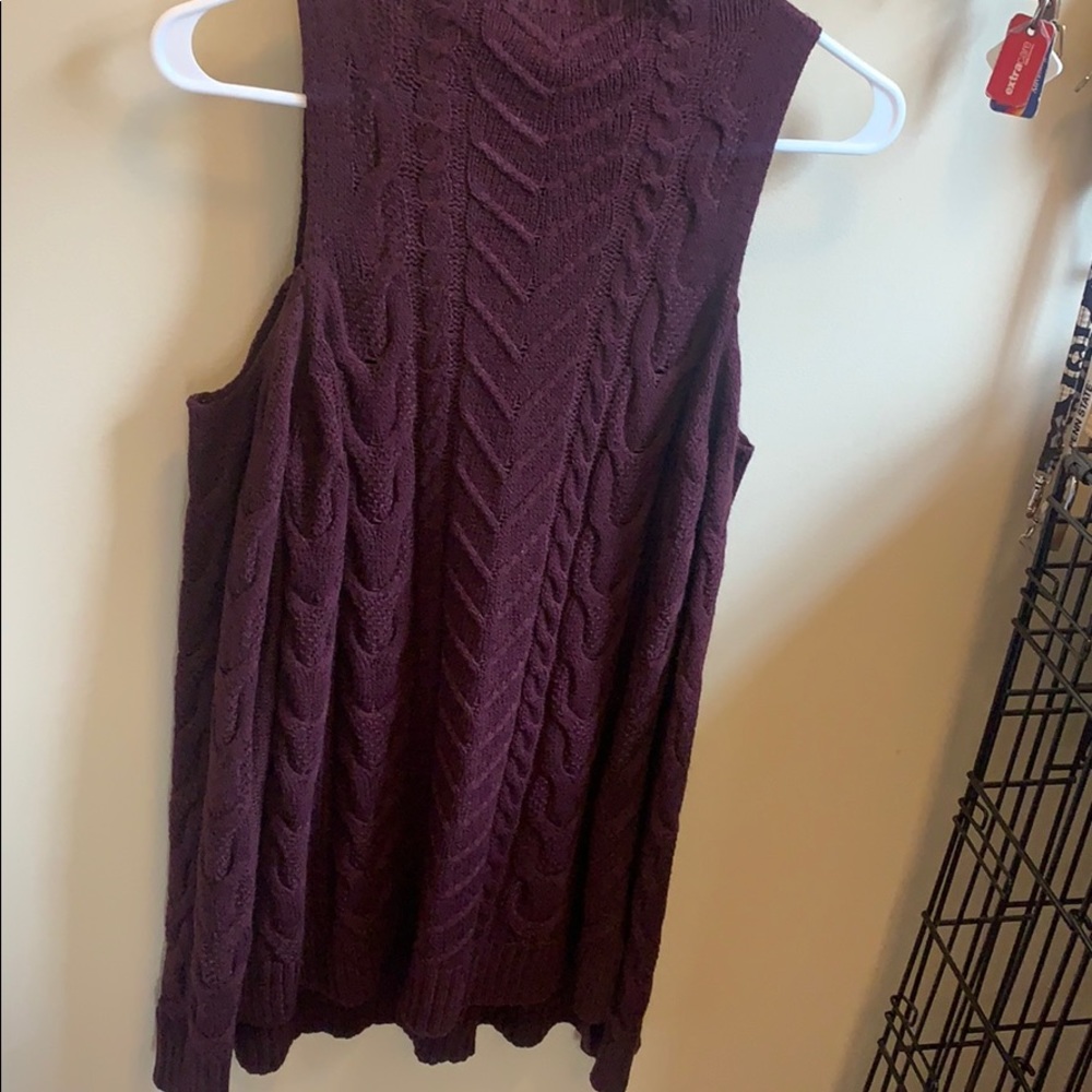 Cold shoulder sweater. Size small